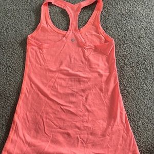 Racerback lulu lemon tank top. Neon orange size 6